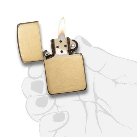 Bật Lửa ZIPPO - 1941 Replica - Brushed Brass (Đồng Phay Ngang)