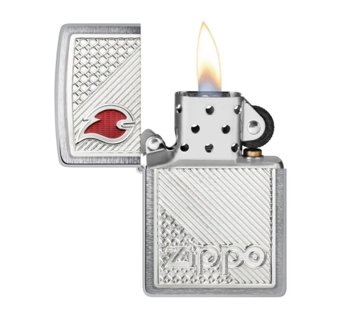 Bật Lửa ZIPPO - Classic - Tiles Eblem Design (Eblem Lửa Đỏ)