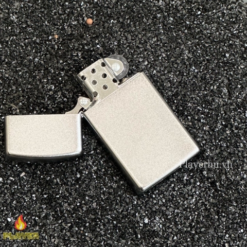 Bật Lửa ZIPPO - Slim - Satin Chrome (Bạc Lì mạ Chorme ánh Satin)