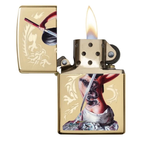 Bật Lửa ZIPPO - Classic - Mazzi® (Cô Gái Cầm Kiếm Mazzi)