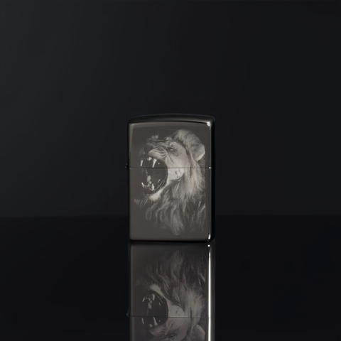Bật Lửa ZIPPO - Classic - Lion Design (Sử Tử Black Ice)