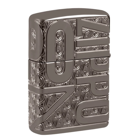 Bật Lửa ZIPPO - Luxury- Armor® Reverse Carve Zippo Design (Black Ice)