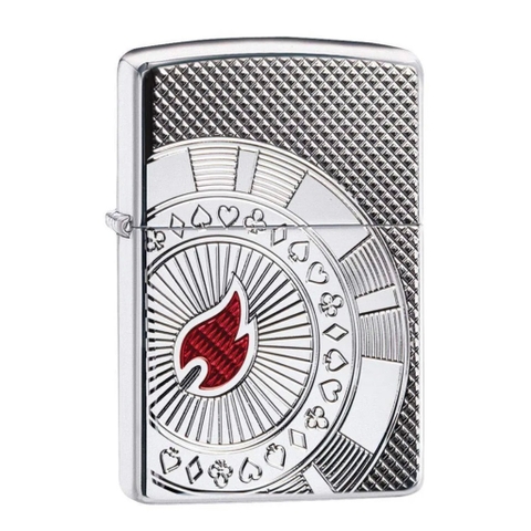 Bật Lửa ZIPPO - Armor - Poker Chip ( Ngọn Lửa Đỏ Poker)