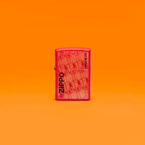 Bật Lửa ZIPPO - Classic - Made in USA Design Đỏ Lì