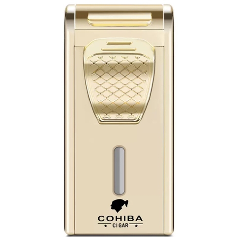 Khò Cohiba- Dáng Chữ Nhật Vàng Gold - Phiên Bản 2 Tia