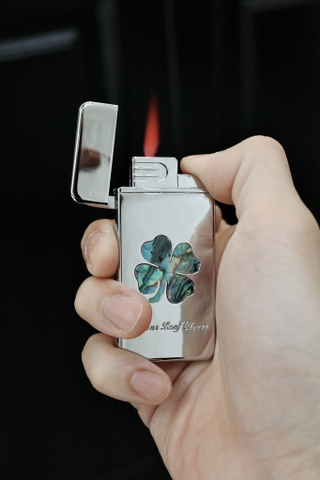 Bật Lửa Cỏ Bốn Lá Xà Cừ - Bản Mở Nắp