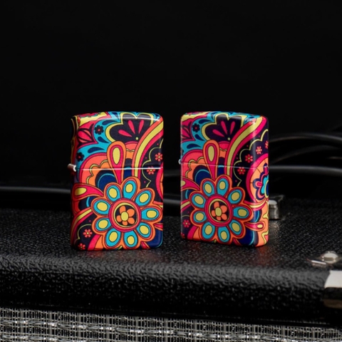 Bật Lửa ZIPPO - Classic - Flower Power Design ( Điện Hoa )