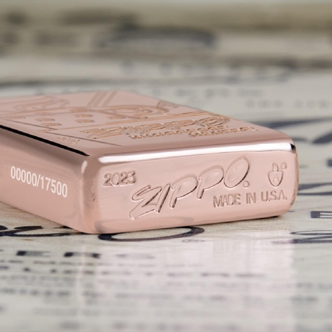 Bật Lửa ZIPPO - Armor -  Script Logo Collectible Armor Rose Gold (Kỉ Niệm 75 Năm Vàng Hồng)