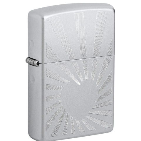 Bật Lửa ZIPPO - Classic - Love Radiates Design ( Trái Tim Bạc Satin )