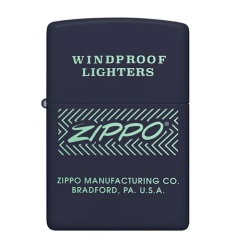 Bật Lửa ZIPPO - Classic - Zippo Logo Arrows Manufacturing ( Xanh Than )