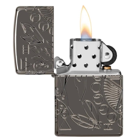 Bật Lửa ZIPPO - Armor - Wicca Design (Hoa Văn Black Ice)