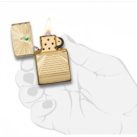 Bật Lửa ZIPPO - Armor - Eye of Providence Design (Kim Tự Tháp Mắt Xanh)