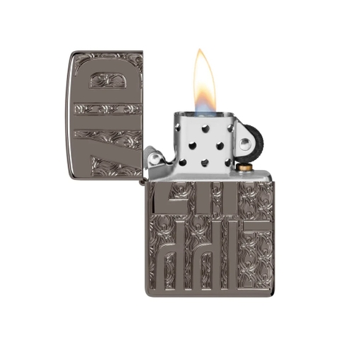 Bật Lửa ZIPPO - Luxury- Armor® Reverse Carve Zippo Design (Black Ice)