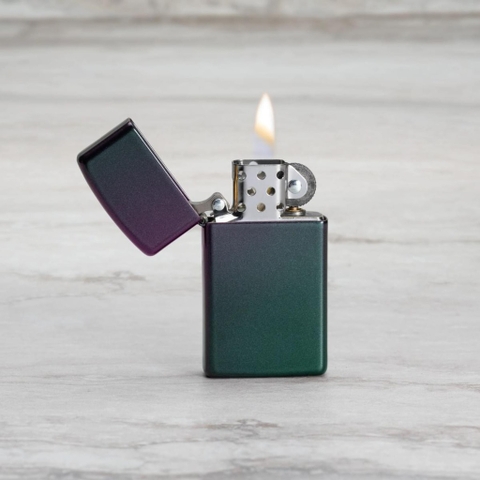 Bật Lửa ZIPPO - Slim - Iridescent (Tím Loang Ánh Trai)