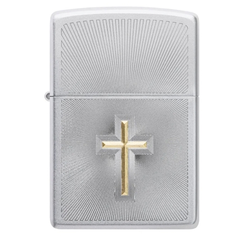 Bật Lửa ZIPPO - Classic - Cross Design (Thánh Giá Bạc)