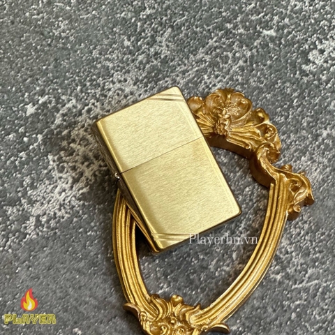 Bật Lửa ZIPPO - Vintage - Slashes Brushed Brass (Chặt Góc Đồng)