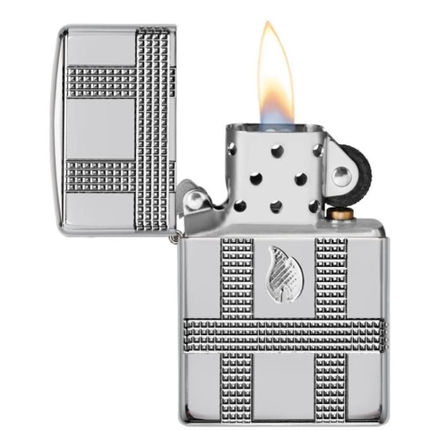 Bật Lửa ZIPPO - Armor - Geometric Design (Caro Lửa Silver)