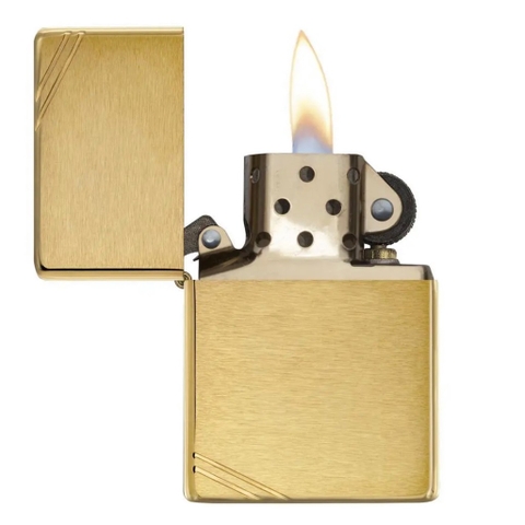 Bật Lửa ZIPPO - Vintage - Slashes Brushed Brass (Chặt Góc Đồng)