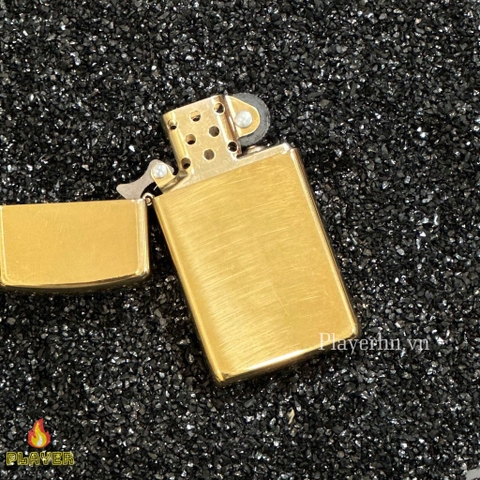Bật Lửa ZIPPO - Slim - High Polish Brass (Vàng Gold Bóng mạ Chorme)