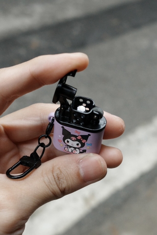 Bật Lửa Mini - Kuromi Tím- kèm Móc Treo