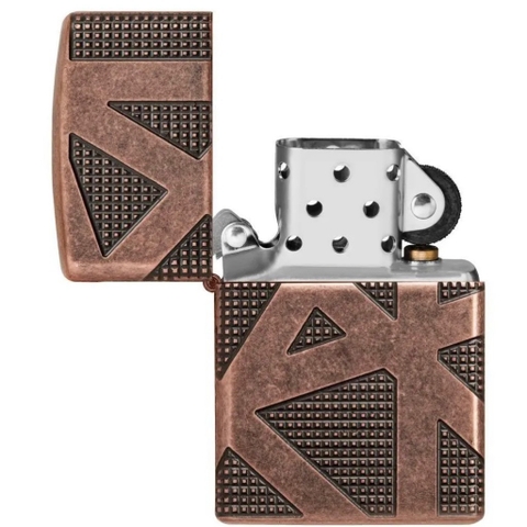 Bật Lửa ZIPPO - Armor - Geometric 360 Design (Họa Tiết Đồng Đỏ Nghệ Thuật)
