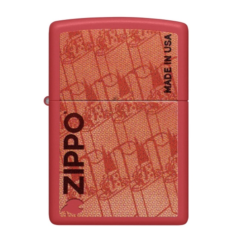 Bật Lửa ZIPPO - Classic - Made in USA Design Đỏ Lì