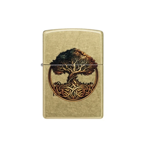 Bật Lửa ZIPPO - Classic - Knotted Tree of Life Design (Cây Sự Sống Vàng Bụi)
