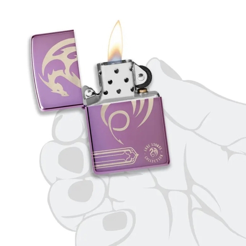 Bật Lửa ZIPPO - Classic - Anne Stokes - Laser 360 High Polish Purple