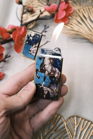 Bật Mỏng Bánh Xe - Ngựa Trắng Nền Xanh Lam