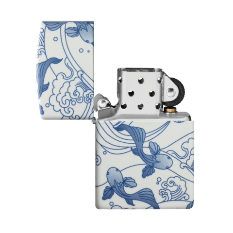 Bật Lửa ZIPPO - Classic - Fish Design ( Cá Koi Gốm Sứ Premium)