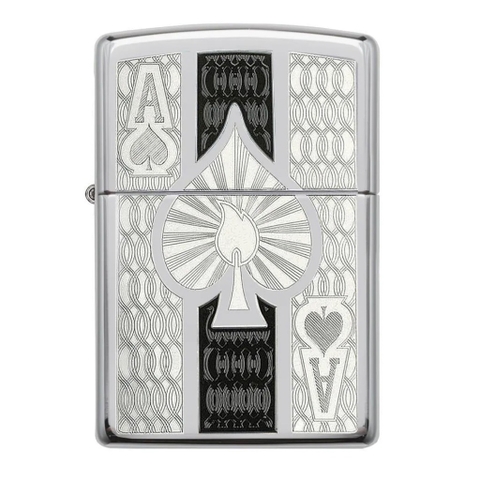 Bật Lửa ZIPPO - Classic - Ace High Polish Chrome (Át bích)