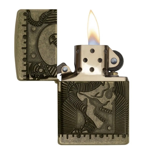 Bật Lửa ZIPPO - Armor - Steampunk (Đầu Lâu Antique Đồng Cổ)