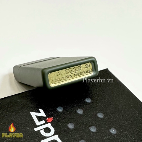 Bật Lửa ZIPPO - Slim - Green Matte (Rêu Lì sơn tĩnh điện)