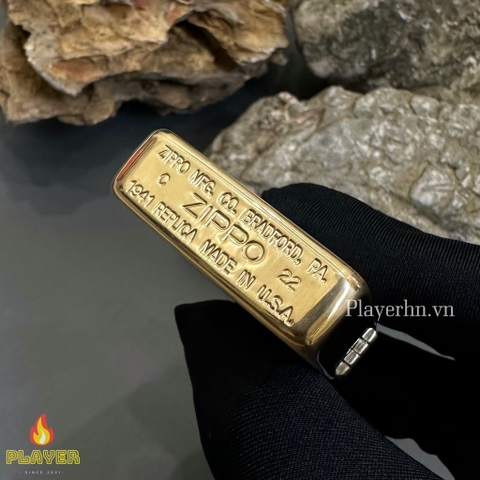 Bật Lửa ZIPPO - 1941 Replica - Brushed Brass (Đồng Phay Ngang)
