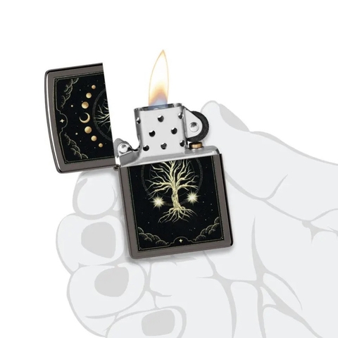 Bật Lửa ZIPPO - Classic - Mystic Nature Design (Cây Sự Sống Black Ice)