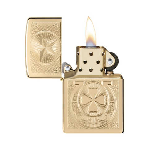 Bật Lửa ZIPPO - Classic - Lucky Horseshoe Design (Ngôi Sao Cỏ Bốn Lá)