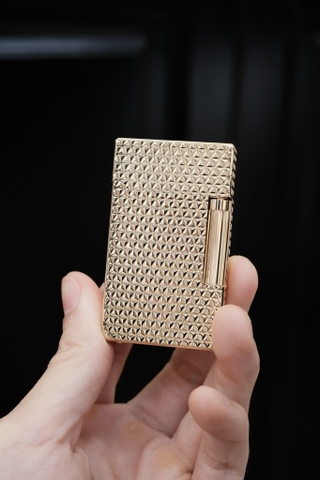 Bật Lửa Derui - Vân tam Giác - Phiên Bản Vàng Gold
