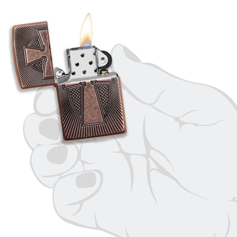 Bật Lửa ZIPPO - Armor -  Deep Carve Cross Design (Thánh Giá Đồng)