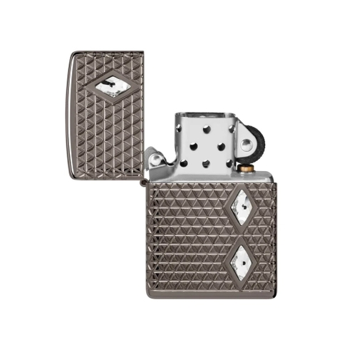 Bật Lửa ZIPPO - Luxury- Armor®- Diamond Pattern Design (Black Ice Đính Đá)