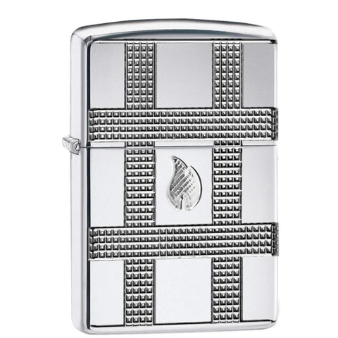 Bật Lửa ZIPPO - Armor - Geometric Design (Caro Lửa Silver)