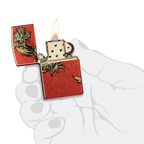 Bật Lửa ZIPPO - Classic - Oriental Dragon 540 Fusion ( Rồng Đỏ Premium)