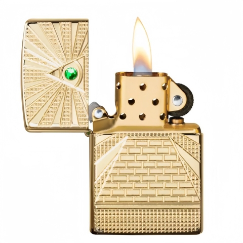 Bật Lửa ZIPPO - Armor - Eye of Providence Design (Kim Tự Tháp Mắt Xanh)