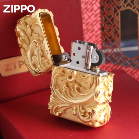 Zippo Hoa Văn Vàng Sang Chảnh - Phiên Bản Độ - Hàng Order