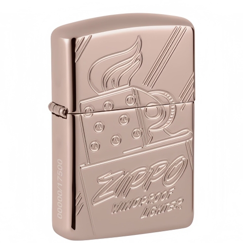 Bật Lửa ZIPPO - Armor -  Script Logo Collectible Armor Rose Gold (Kỉ Niệm 75 Năm Vàng Hồng)