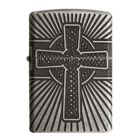 Bật Lửa ZIPPO - Armor - Celtic Cross Design (Thánh Giá Antique Silver)