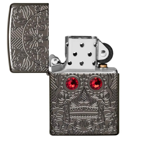 Bật Lửa ZIPPO - Armor®- Crystal Skull Design (Đầu Lâu Đá Đỏ) - Z81