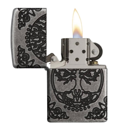 Bật Lửa ZIPPO - Armor - Tree of Life (Cây Tài Lộc Antique Silver)