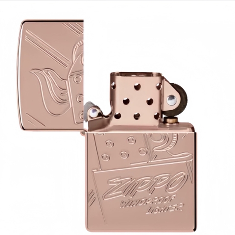 Bật Lửa ZIPPO - Armor -  Script Logo Collectible Armor Rose Gold (Kỉ Niệm 75 Năm Vàng Hồng)