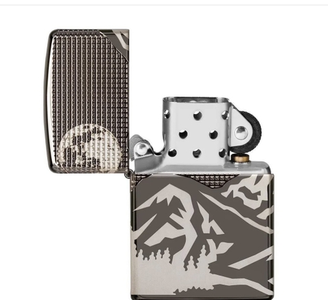 Bật Lửa ZIPPO - Armor - Mountain Design ( Núi Tuyết Black Ice)