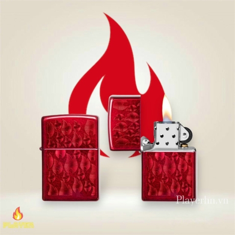 Bật Lửa ZIPPO - Classic - Iced Zippo Flame Design (Lửa Đỏ)